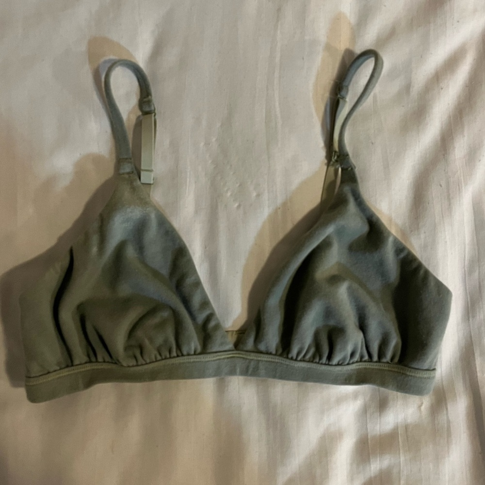 Skims Green Cotton Bra